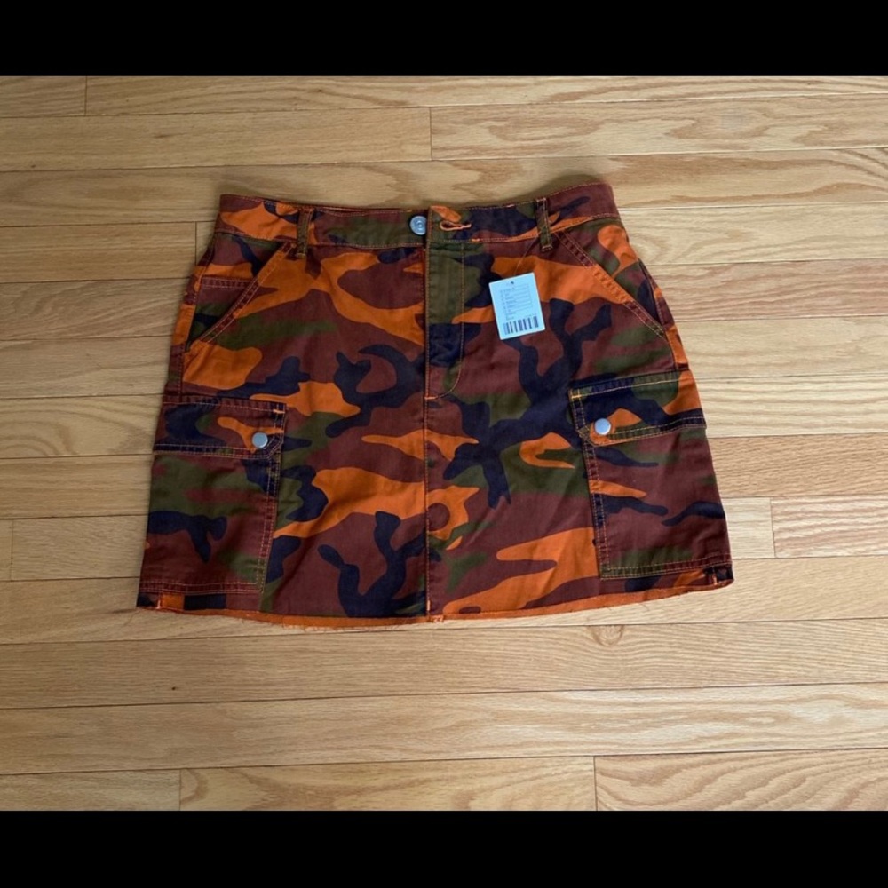 Orange UO Camo Skirt